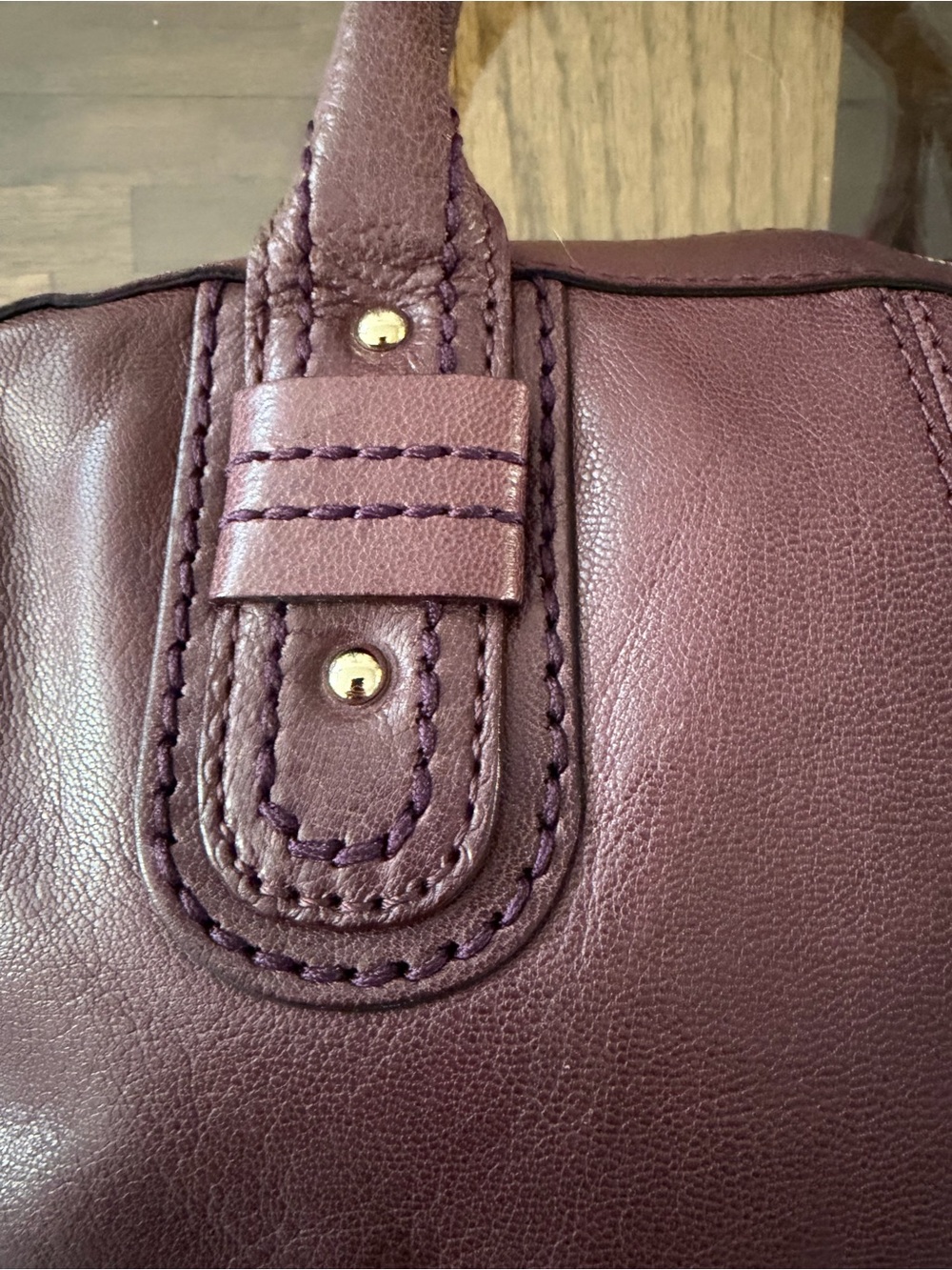 kate spade purple/eggplant leather satchel - Picture 5 of 8